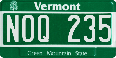 VT license plate NOQ235