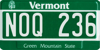 VT license plate NOQ236