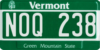 VT license plate NOQ238