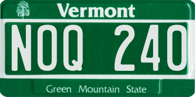 VT license plate NOQ240