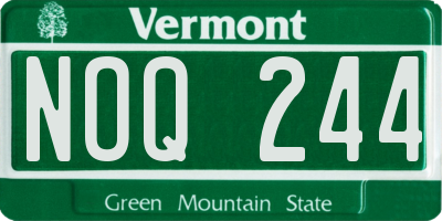 VT license plate NOQ244