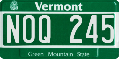 VT license plate NOQ245