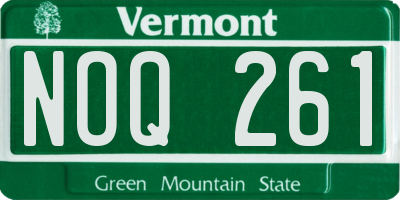 VT license plate NOQ261