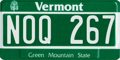 VT license plate NOQ267