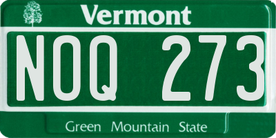 VT license plate NOQ273