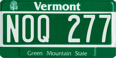 VT license plate NOQ277