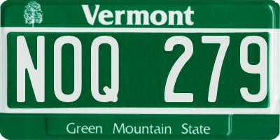 VT license plate NOQ279