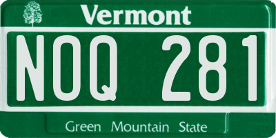 VT license plate NOQ281