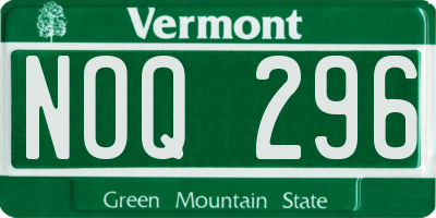 VT license plate NOQ296