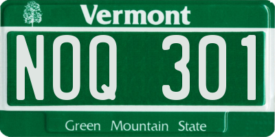 VT license plate NOQ301