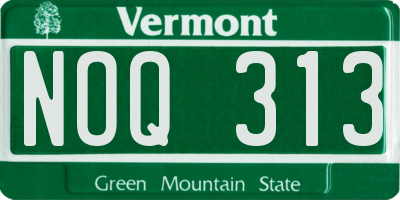 VT license plate NOQ313