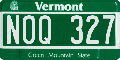 VT license plate NOQ327