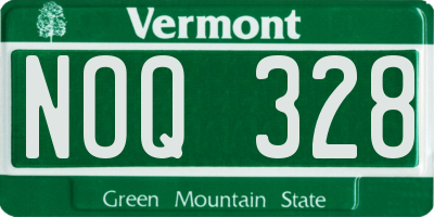 VT license plate NOQ328