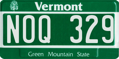 VT license plate NOQ329
