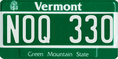 VT license plate NOQ330