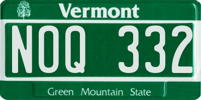 VT license plate NOQ332