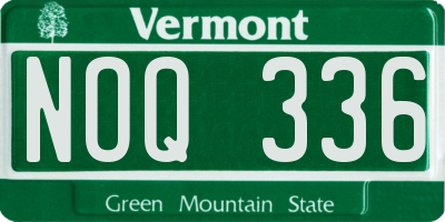 VT license plate NOQ336