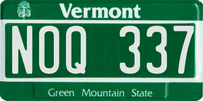 VT license plate NOQ337
