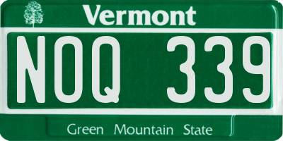 VT license plate NOQ339