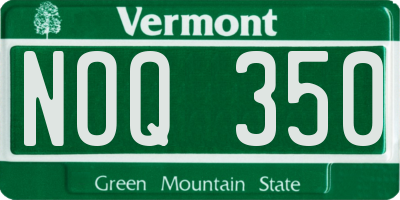 VT license plate NOQ350