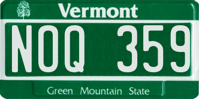 VT license plate NOQ359