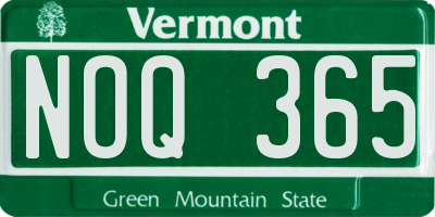 VT license plate NOQ365