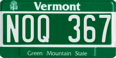 VT license plate NOQ367