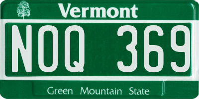 VT license plate NOQ369