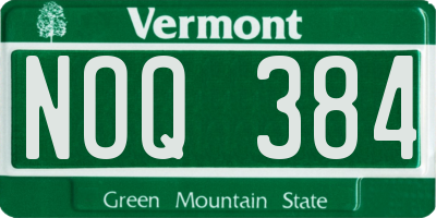 VT license plate NOQ384