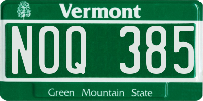 VT license plate NOQ385
