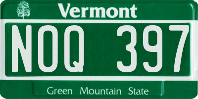 VT license plate NOQ397