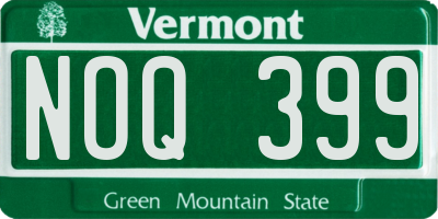 VT license plate NOQ399