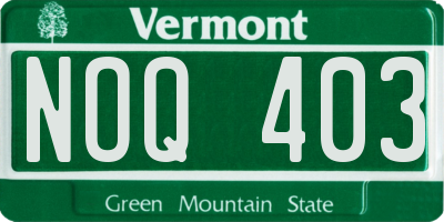 VT license plate NOQ403