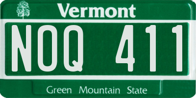 VT license plate NOQ411
