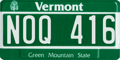 VT license plate NOQ416