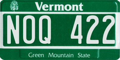 VT license plate NOQ422