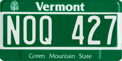 VT license plate NOQ427