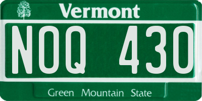 VT license plate NOQ430