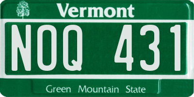 VT license plate NOQ431
