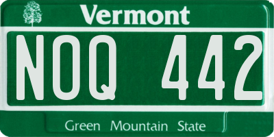 VT license plate NOQ442