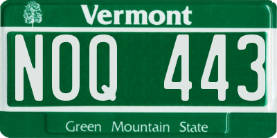 VT license plate NOQ443