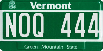 VT license plate NOQ444