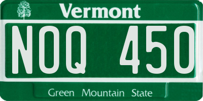 VT license plate NOQ450