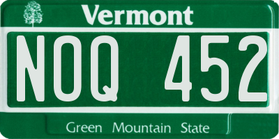 VT license plate NOQ452