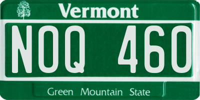 VT license plate NOQ460