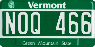 VT license plate NOQ466