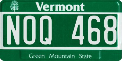 VT license plate NOQ468