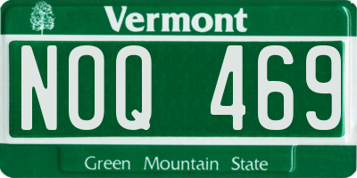 VT license plate NOQ469
