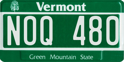 VT license plate NOQ480