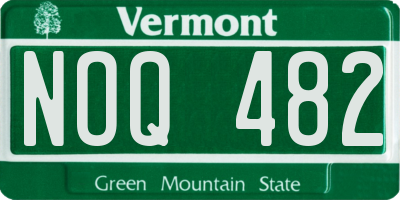 VT license plate NOQ482